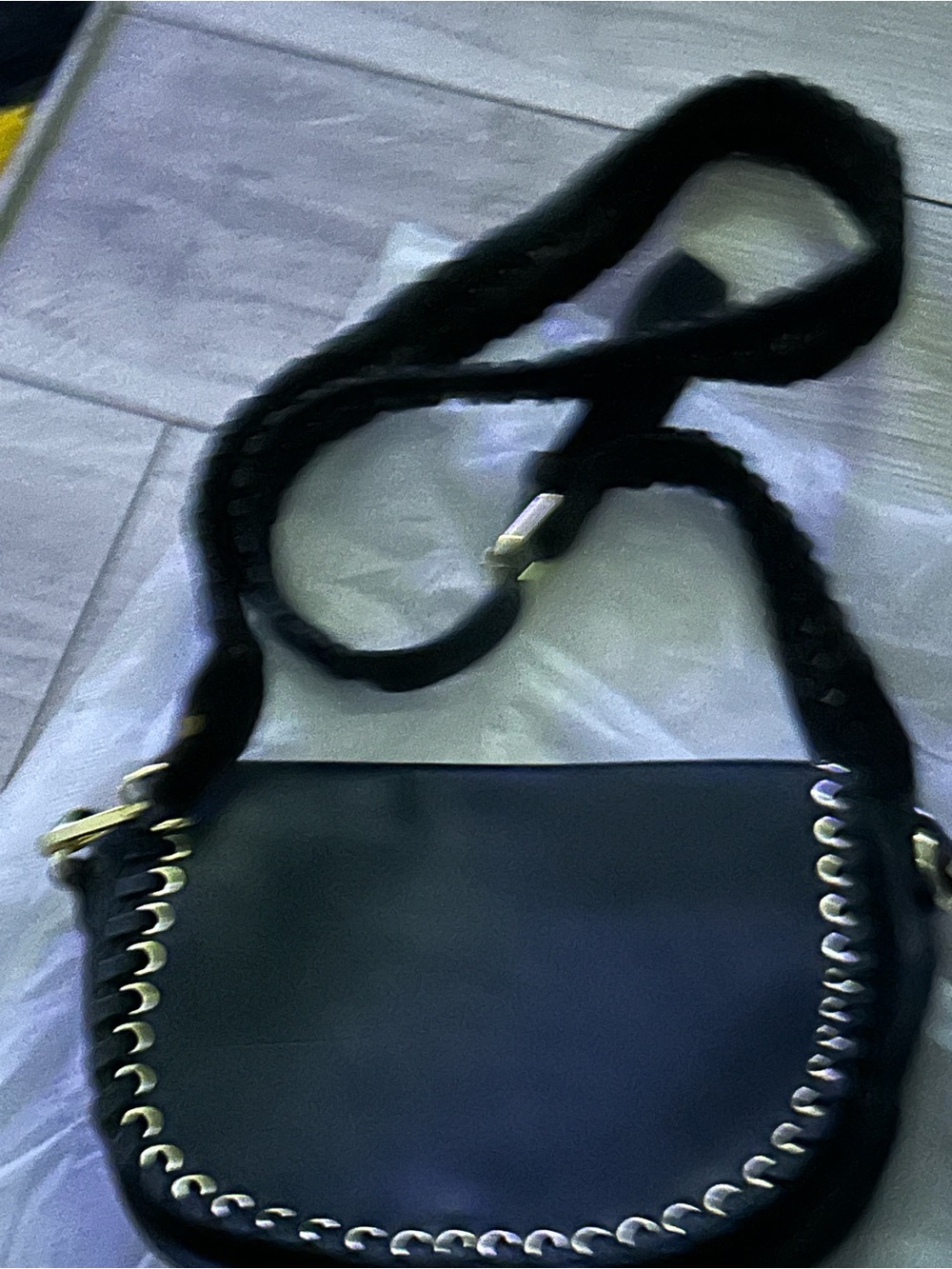 Classic Black Women’s Crossbody Bag with Braided Strap